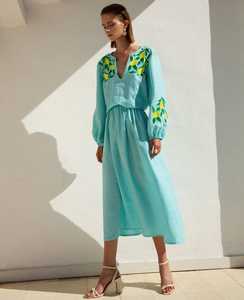 Mujer manga larga vestidos Maxi bordado ropa vestido de fiesta de verano largo Maxi - Product Image 1