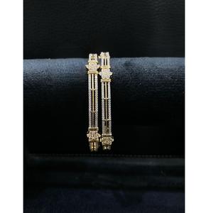 Pulseras de Dos Piezas de Latón Chapado en Oro de Primera Calidad con Piedras de Circonia Cúbica, Diseño Moderno, para Bodas y Fiestas, para Mujer, DESLUMBRANTES - Product Image 1