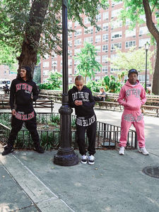 Men's Cotton <b>Jogger</b> Sweatpants Hoodie Set Unisex Loose Fit Streetwear Embroidered Custom Tracksuit Sweatsuit with Stacked Pants - Product Image 2