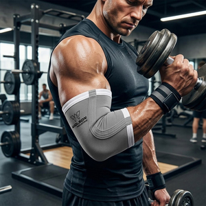 Manga de compresión para codo con soporte para levantamiento de pesas, entrenamiento físico, cross training, ejercicio y uso diario en el gimnasio - Product Image 5