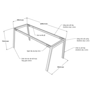 Pieds de table en fer Aton Concept 160x80cm HCAT008 pour manteaux de femme - Product Image 2