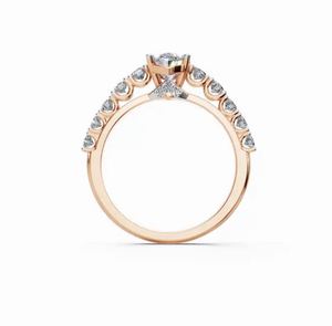 Bague en diamant solitaire ovale avec accents Bague en argent sterling Moissanite New Design Bague pour femme - Product Image 4