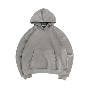 Sudadera con Capucha Estilo Vintage Personalizada OEM, 360 g/m², Logotipo Bordado, Algodón Grueso, Unisex, Talla Grande, Hombros Caídos, Color Rosa Lavado Ácido - Product Image 1
