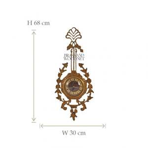 Reloj de pared dorado adornado vintage con esfera de números romanos y diseño decorativo antiguo decoración clásica atemporal para el hogar - Product Image 6