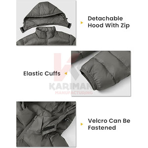 OEM Mens Water-Resistant Hooded Puffer Jacket Warm Lightweight Quilted Winter <b>Coat</b> with 4-Pocket Design Bulk Supplier - Product Image 4