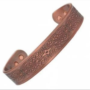 Adjustable Pure <b>Copper</b> Fashion Bangle with Pearl Diamond for Arthritis Therapy or Weddings Gifts Handmade in India - Product Image 1