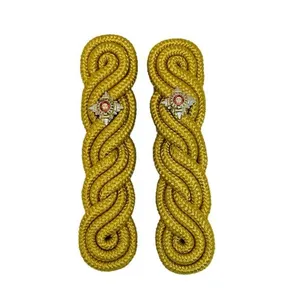 Großhandel handbestickte gold geflochtene Schulterbrettern Sicherheitswachhäuschen-Uniform Rang-Epaulettes individuelle Tassel-Abzeichen mit Fransen