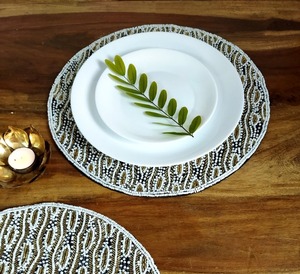 Handmade Christmas Satin Tablemat Beaded <b>Placemat</b> <b>for</b> Dining <b>Table</b> Decoration <b>for</b> Home or Hotel Use <b>for</b> Weddings - Product Image 4