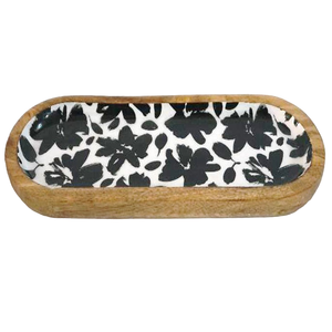 ถาดเสิร์ฟไม้มะม่วงธรรมชาติพิมพ์ลายเคลือบสำหรับโต๊ะอาหารอุปกรณ์รับประทานอาหารพาสต้าอาหารเช้าที่เสิร์ฟฟังก์ชันตกแต่ง - Product Image 5