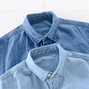 Áo sơ mi nam chất liệu denim 100% cotton, kiểu dáng lịch sự nhưng thoải mái, tay dài, chống nhăn, xử lý kỹ thuật giặt mềm mại, thích hợp cho mùa xuân - Product Image 5