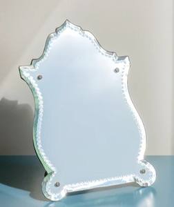 Antique <b>Frameless</b> Table <b>Mirror</b> Art Deco Standing <b>Mirror</b> With Etched Glass Venetian Vanity <b>Mirror</b> - Product Image 3
