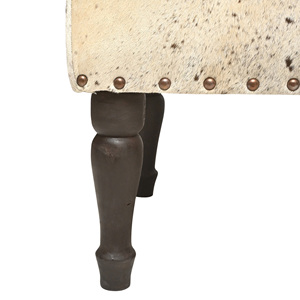 Pouf en cuir véritable fait main de luxe en cuir de vache, repose-pieds en bois moderne, tailles et couleurs personnalisées, pour salon - Vente en gros - Product Image 2