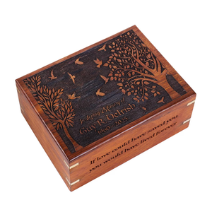 Boîte d'urne en bois personnalisée pour cendres humaines Urne de crémation Souvenirs commémoratifs pour cendres adultes avec conception d'arbre de vie - Product Image 4