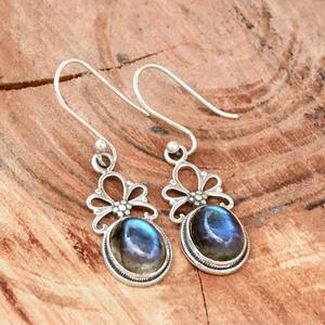 Boucles d'oreilles pendantes Bijoux en argent Boucles d'oreilles design de style bohème Labradorite Gemstone Boucles d'oreilles en argent sterling massif 925 pour femmes - Product Image 3