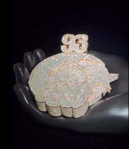 Personalizado de los hombres 3D brillante Buss joyería VVS Moissanite Pass Diamond Tester Iced out Plated 3D bola colgante encanto - Product Image 3