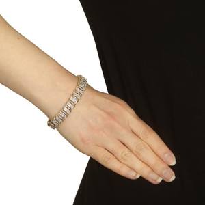 Pulsera de eslabones de diamantes de corte redondo de racimo, pulsera chapada en oro amarillo sólido de 18 quilates, joyería para mujer, joyería de moda - Product Image 2