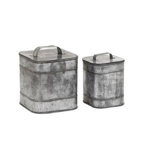 Recipiente redondo galvanizado Contenedor de diseñador hecho a mano de calidad superior Recipiente de metal terminado personalizado al por mayor - Product Image 6