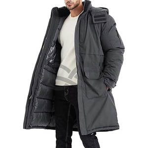 Parka con cuello levantado para hombre, abrigos de invierno, chaqueta acolchada resistente al agua, capucha, calle alta, Extra larga, pesada, cálida para clima frío - Product Image 1