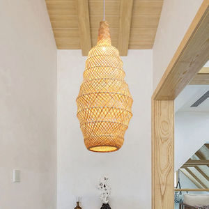 Bamboo Ceiling <b>Light</b> <b>Shade</b> for Interior and Hospitality Spaces Using Natural Bamboo Weaving as Lamp Cover - Product Image 2