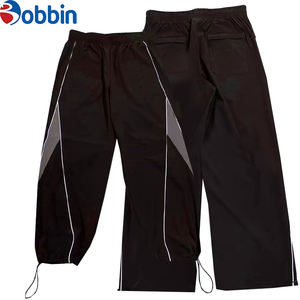 กางเกงวอร์มขายาวทรงหลวมแบบมีแถบสะท้อนแสงสำหรับผู้ชาย ออกแบบโลโก้เองได้ กางเกงแทร็คไซส์ใหญ่ ผ้าไนลอน สไตล์สตรีทแวร์ สำหรับกิจกรรมกลางแจ้ง - Product Image 5