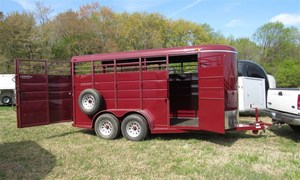Remorques pour chevaux Calico 2024, 6' x 16' avec une hauteur de carrosserie de 7', remorque pour bétail, charge utile totale de 7000 lb, double essieu, caisse en cage, meilleur prix - Product Image 2