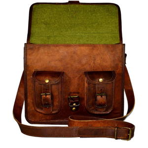 Genuine Leather <b>Laptop</b> Briefcase Messenger <b>Bag</b> Customizable Logo Large Capacity Waterproof Eco-Friendly Business Style Outdoor - Product Image 2