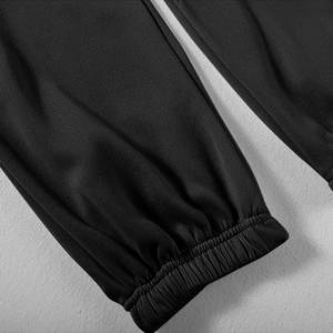 Men's Sportswear Two-Piece Set O-Neck <b>Hooded</b> Sweatshirt and Elastic Waist Drawstring Pants for Running for Sports - Product Image 3