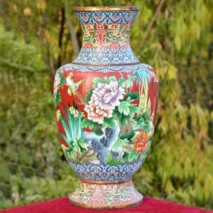 Vase cloisonné traditionnel en laiton multicolore fait à la main de haute qualité, Pots de fleurs pour la décoration de la maison AMP-115A - Product Image 2