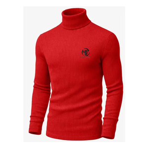 Modern Slim Appearance Stretch Knit Pullover with Comfortable High Collar for <b>Men</b> <b>Turtle</b> <b>Neck</b> Shirt - Product Image 1