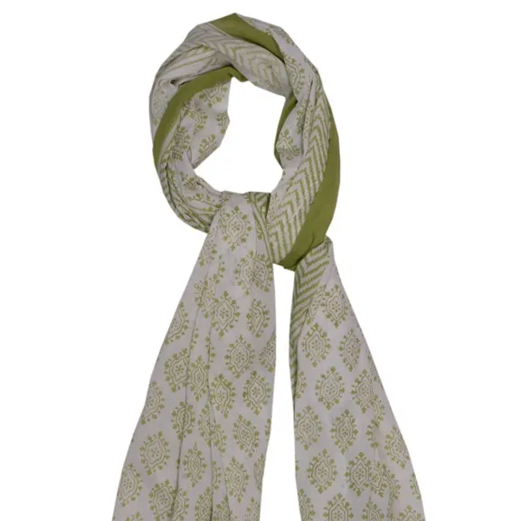 Satin Sage Star New Unique Collection Of Cotton Hand Block Printed CottonTwill Scarf Women Printing