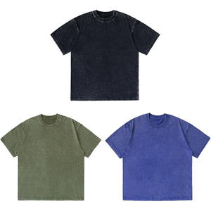 Tendance hommes Logo personnalisé imprimé surdimensionné t-shirt décontracté acide lavage Jersey 100% coton goutte épaule O cou T-Shirt pour hommes - Product Image 6