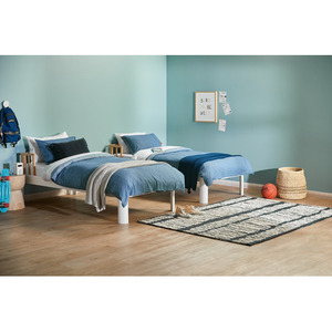 Vente en gros de lit en bois de pin pour enfants, lit superposé simple blanc avec rangement, lit superposé Double, meubles de chambre à coucher - Product Image 4