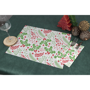 White 30x40cm Muerdago Green Print Tablecloth Air Soft Dry-<b>Tissue</b> 150pcs B2B - Product Image 1