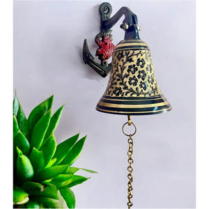 Campana Náutica Antigua de Latón Macizo, Campana de Barco Resistente, Decoración Náutica Vintage para Colgar en la Pared, Artesanía Metálica para Decoración del Hogar, Técnica de Fundición de Latón - Product Image 1