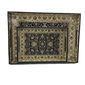 Juego Premium de 2 bandejas Meena de estilo real diseñadas para servir aperitivos, decoración del hogar, bodas, fiestas y fines de regalo - Product Image 3