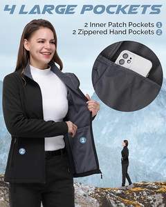 Chaqueta Softshell ligera impermeable cortavientos con forro polar para mujer para correr Golf motociclismo/carreras de automóviles transpirable - Product Image 3