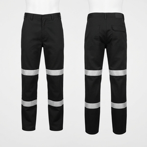 Custom Logo Navy Blue Polyester Twill 280 GSM CE Certified <b>Waterproof</b> Safety Work <b>Pants</b> Reflective Tape High Visibility <b>Cargo</b> - Product Image 2