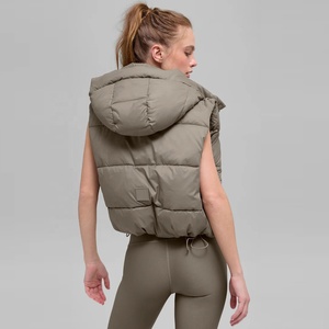 Zipper Puffer Vest Sans Manches avec Logo Avant Personnalisé Hiver Léger Sans Capuche Respirant Street Wear Durable Veste Hommes - Product Image 3