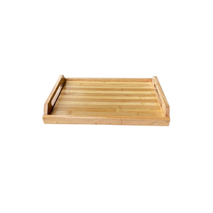 Plateaux de service en bois de noyer décoratif fait à la main Sheesham indien plateau de service de cuisine en bois avec poignée à vendre - Product Image 1
