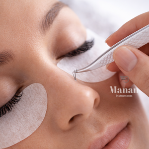 Pince à épiler de précision en acier inoxydable à pointe lisse, outil professionnel pour isolation de volume des cils - Product Image 5