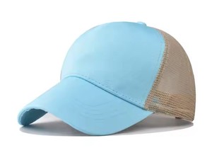 Casquettes de camionneur de haute qualité Vente en gros Logo personnalisé Unisexe Mesh Net Caps Curved Brim 5 Panel Cotton Canvas Trucker Hat Pour Hommes - Product Image 4