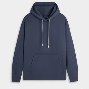 Sweat à capuche uni en coton personnalisé avec poche kangourou avant et grande capuche pour femmes - Product Image 4