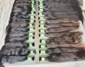 Extensiones de cabello humano virgen dibujado solo Remy ondulado natural de alta calidad Color negro - Product Image 3