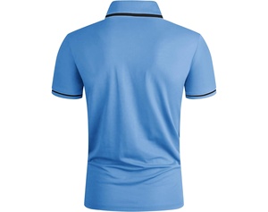 Polo de golf con logotipo personalizado de la mejor calidad, informal, manga corta, estampado de seda, estampado en color poliéster sólido - Product Image 2