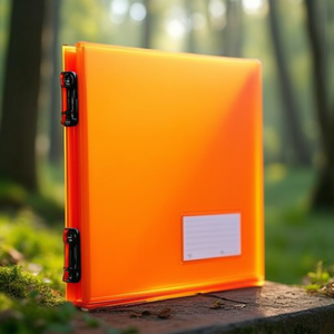 DURABLE DURALUX TRANSLUCENT PVC <b>A4</b> FILE <b>FOLDER</b> ACCESSORY-ORANGE EXTRA-WIDE FASTENER - Product Image 3
