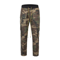 Celana Taktis Kargo Ukuran Besar Unisex, Bernapas, Tahan Angin, Tahan Air, Multi-Saku, Kancing, Kasual, Musim Panas Gugur, Outdoor, Bermotif