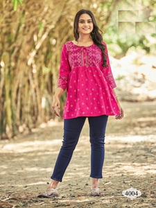 เสื้อเรยอนพิมพ์ลายสำหรับสุภาพสตรีผ้าเรยอนสำหรับผู้หญิงดีไซน์เนอร์แบบพรีเมี่ยม - Product Image 3