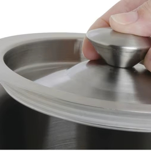 Minimalist Stainless Steel Ice <b>Bucket</b> with Handle and <b>Lid</b> Sleek Cylindrical Design Insulated for Home Bar Parties and Gifting - Product Image 2