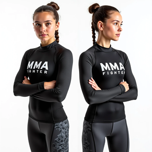 Obtén una camiseta de compresión de manga larga personalizada para MMA y BJJ con diseño sublimado y estilo kimono de jiu jitsu. - Product Image 3
