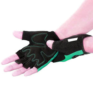 Gants de fitness demi-doigts en néoprène pour hommes Gants d'haltérophilie en cuir de couleur unie pour la gymnastique, le cyclisme et le ski - Product Image 3